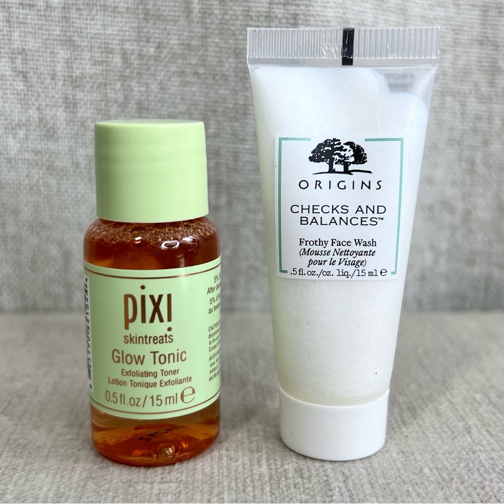 ❤️3 for $25❤️ PIXI Glow Tonic mini & ORIGINS Frothy Face Wash mini